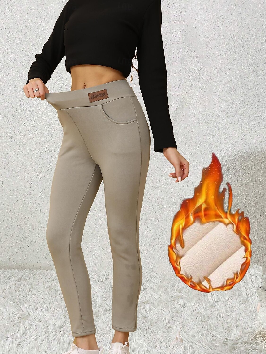 Femmes Taille EU / US Collants Élégant Athleisure Longueur complète Taille Haute Couleur Unie Tricoté Basique Confortable Doux Épaissir Micro-Élastique Sport & Loisir Décontracté Quotidien Gris clair de 2025 ? $17.99 –P3