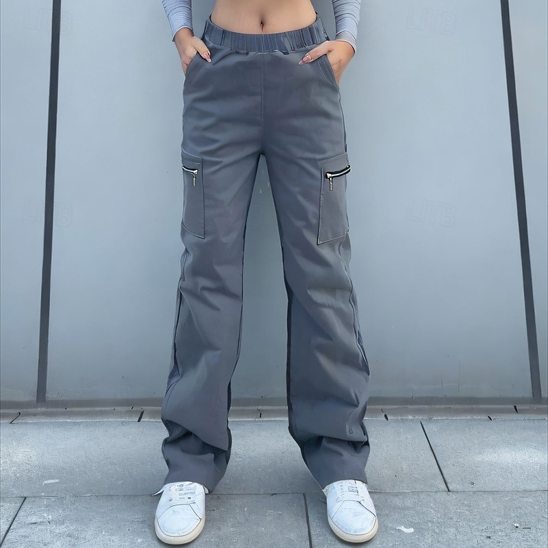 Women's Cargo Pants Hiking Pants Trousers Outdoor Regular Fit Waterproof Bottoms Pocket Elastic Waist Black Army Green Camping / Hiking Running S M L 2025 - $25.99 –P9