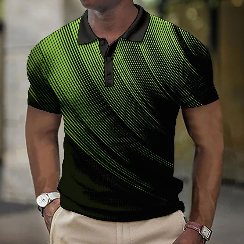Per uomo Geometrico Magliette Polo a Nido d'Ape Maglia da golf Manica Corta Magliette polo Camicie con Colletto Business Casual Abbigliamento da vacanza Abbigliamento Formale Abbigliamento da festa del 2025 a $22.99 –P10
