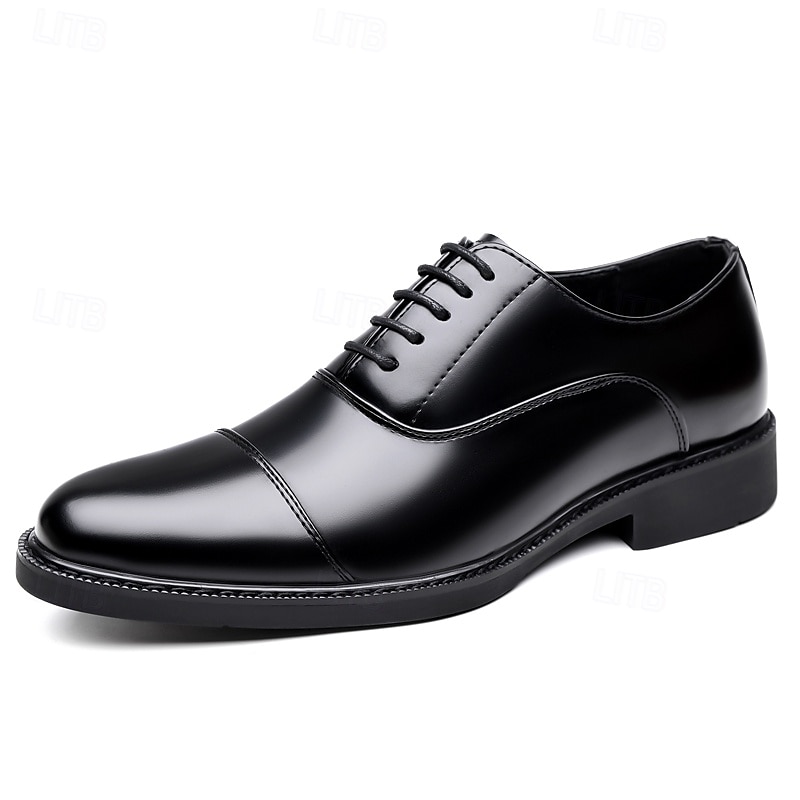 scarpe eleganti oxford marroni da uomo – design classico con punta a punta per lavoro, ufficio ed eventi formali del 2025 a $42.99 –P2