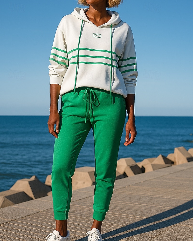 Mujer Tracksuit Pantalones Deportivo Sudadera tipo jersey Correa A Rayas Trajes de Yoga Otoño invierno Blanco Senderismo Rutina de ejercicio De Deporte Resistente al Viento Ligero Dispersor de humedad 2025 - $34.99 –P1