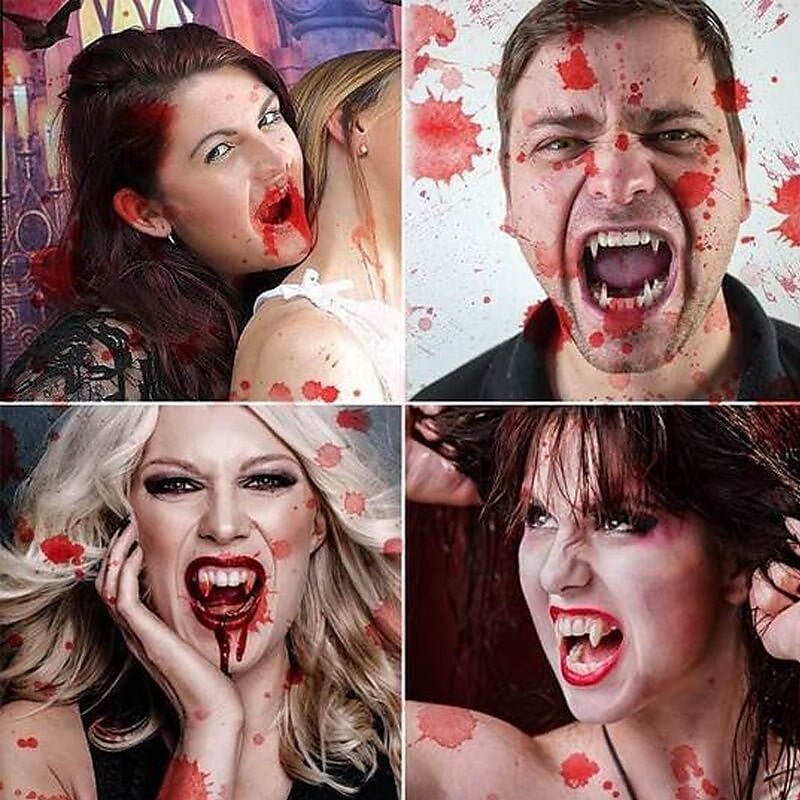 Einziehbare Vampirzähne für Halloween, realistische Vampirzähne für Cosplay, Requisiten für Zombiekostümpartys für Erwachsene und Kinder, gruseliges Dracula-Gebiss für die Halloween-Maskenball-Verkleidung 2025 - $8.99 –P2