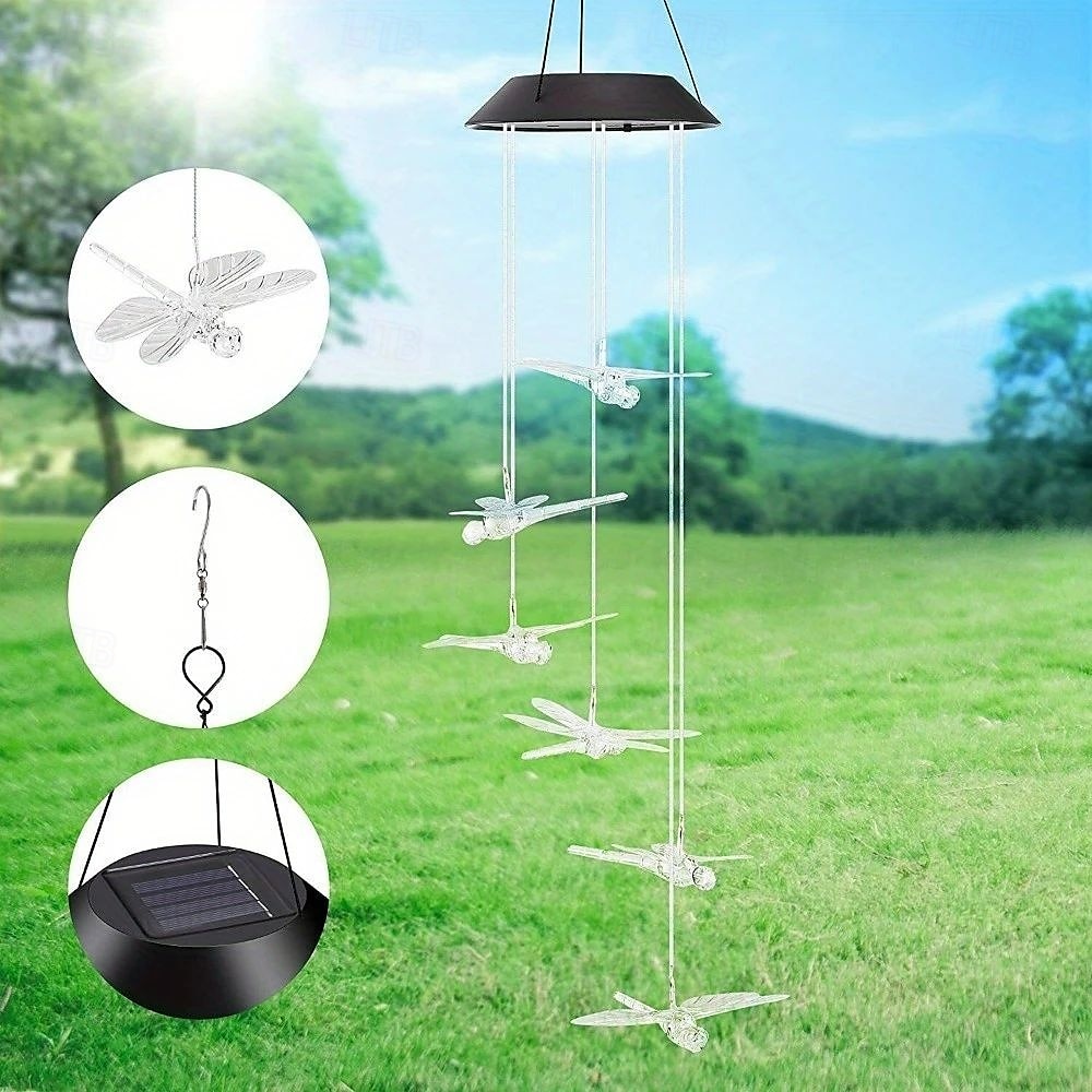 Lumină solară colorată cu 7 culori pentru vânt cu clopote de sticlă schimbătoare pentru grădină balcon terasă curte pandantiv pentru Halloween 2025 - $17.99 –P7