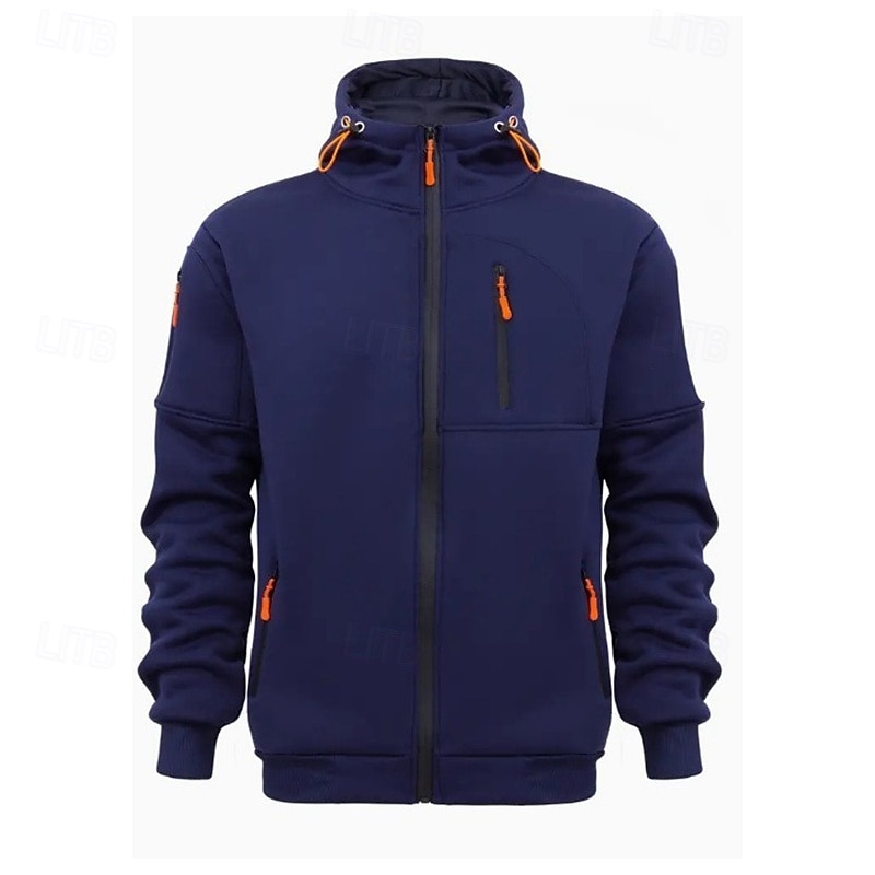Homme Sweat à capuche Sweat à capuche zippé intégral Noir Blanche Vin bleu marine Bleu Roi À capuche Uni Zip Up Avec Poches Sport & Loisir Quotidien Fête Polyester Streetwear Basique Occasionnel de 2025 ? $21.99 –P9