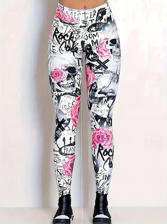 Leggings pour femmes Pantalons Impression 3D Vacances Mode Décontractée Longueur Complète Haute Taille Imprimé Graphique Floral Respirant Doux Extensible Vacances Décontracté Quotidien Bleu Œuf de de 2025 ? $19.99 –P5