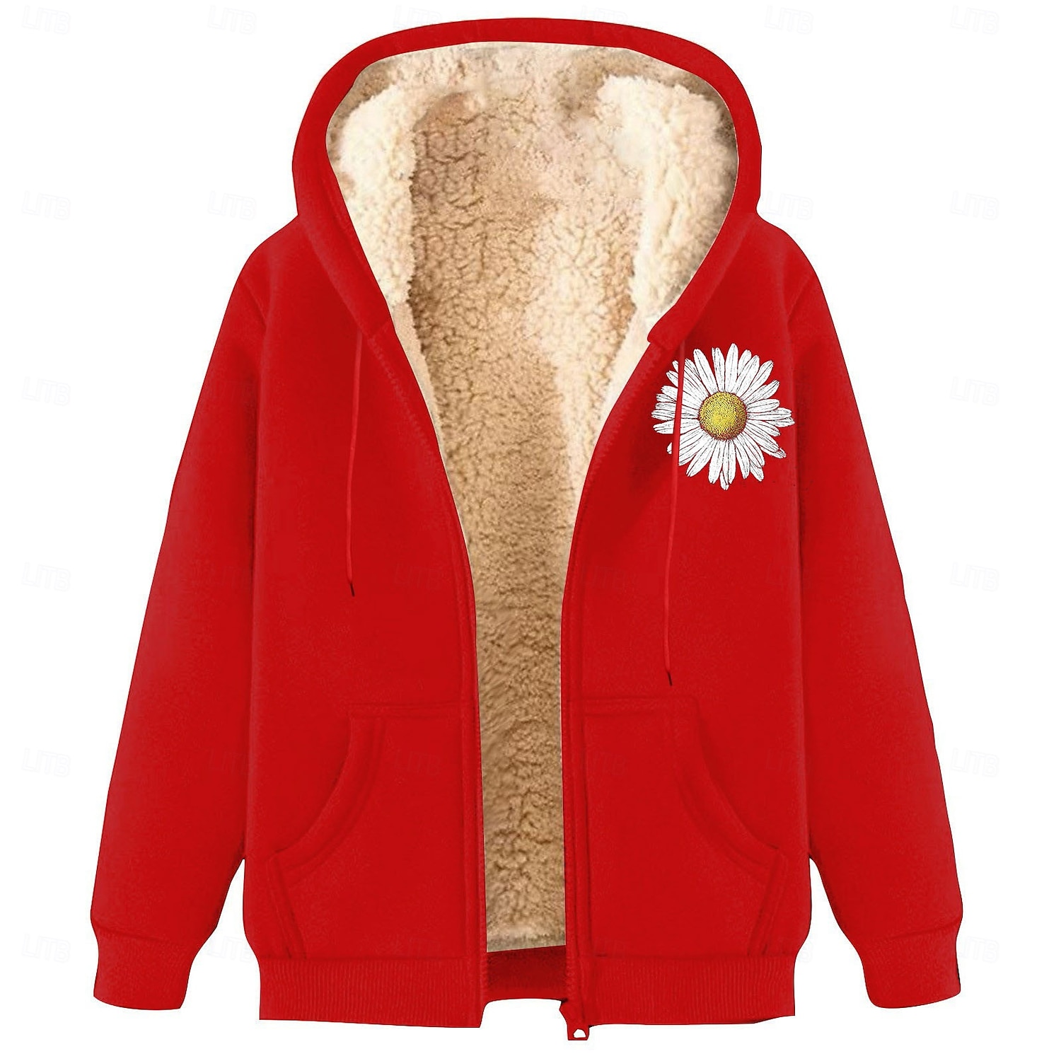 Homens Full Zip Hoodie Moletom com zíper Casaco de lã Moletom de lã Adamascado Preto Vinho Vermelho Azul Com Capuz Margarida Tecido Estampas Abstratas Zíper Bolsos Desportos e Ar livre Casual Diário de 2025 por $17.49 –P4