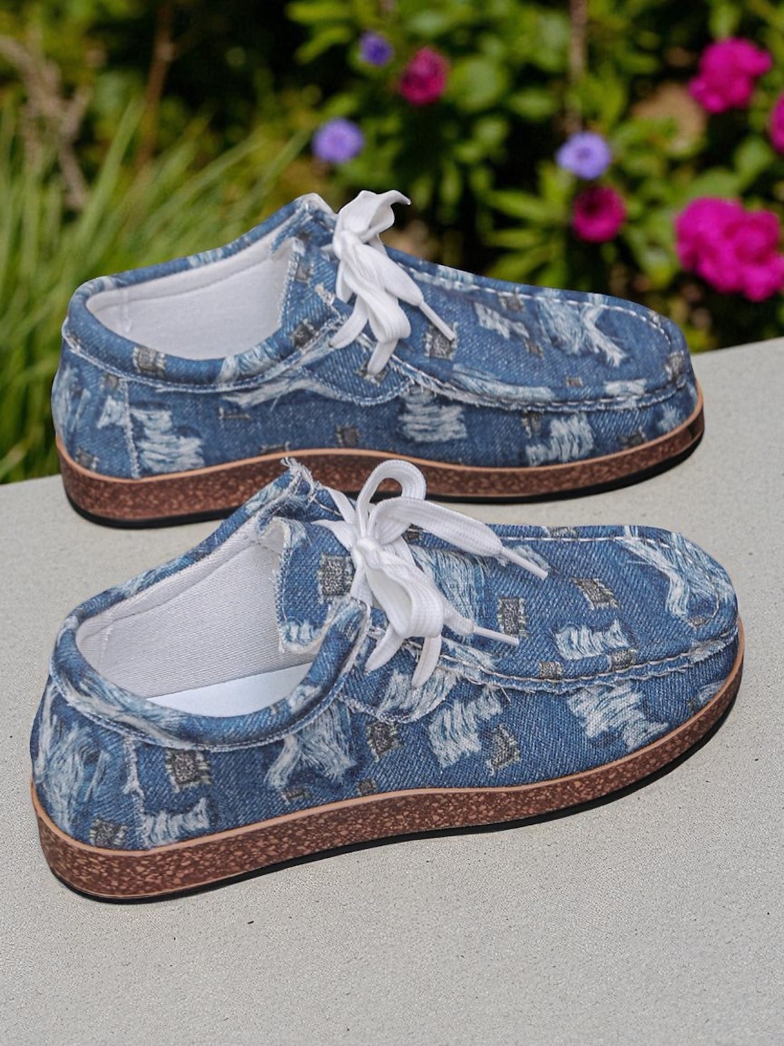 Damskie, sznurowane, wzorzyste buty codzienne – lekkie buty żeglarskie na pikniki w ogrodzie, spacery po parku i wizyty na farmie na świeżym powietrzu 2025 - $19.99 –P2