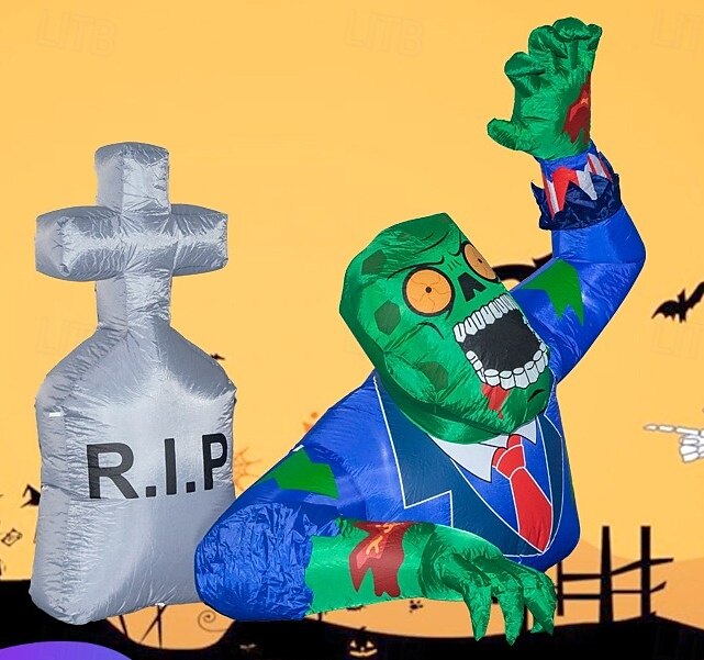 halloween felfújható sírkő kültéri dekorációk, a halottak napja felrobbantó udvari dekoráció beépített LED-es lámpával gyepre, otthonra, dia de los muertos partira, beltéri és kültéri 2025 - $148.99 –P1