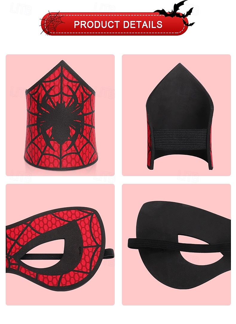 Mask Arm Guards Spider Superhero Half Face Kid's Unisex Boys' Halloween Carnival Party Performance Dress Up 2026 - $12.49 –P2