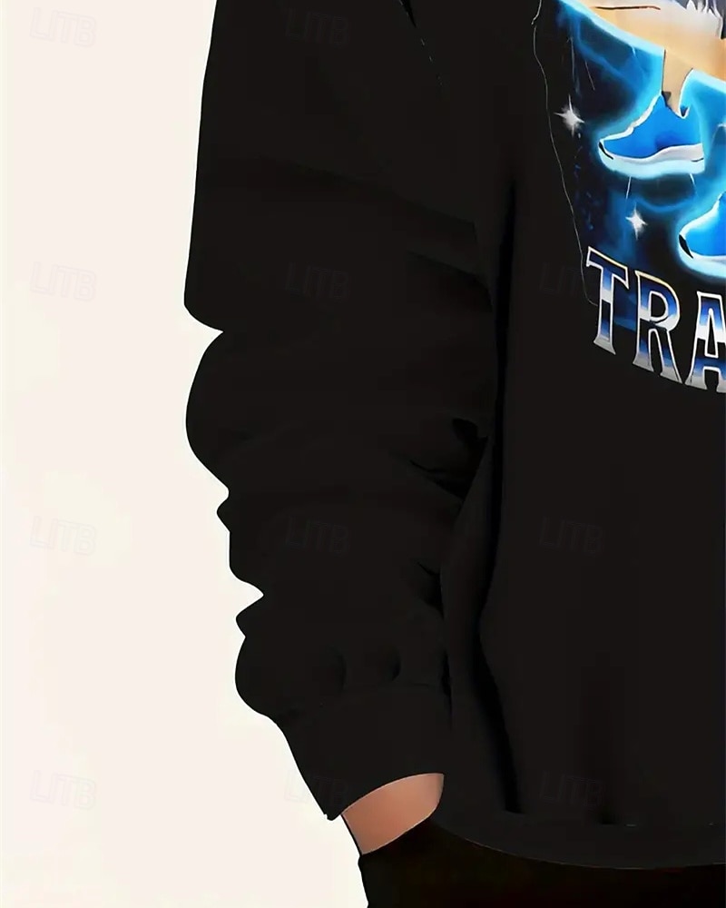 Pojkars casual hoodie med tung tung tung saur roligt abstrakt tryck långärmad vår höst mode streetwear barn 4-12 år huva utomhus casual daglig normal passform 2025 - $18.99 –P4