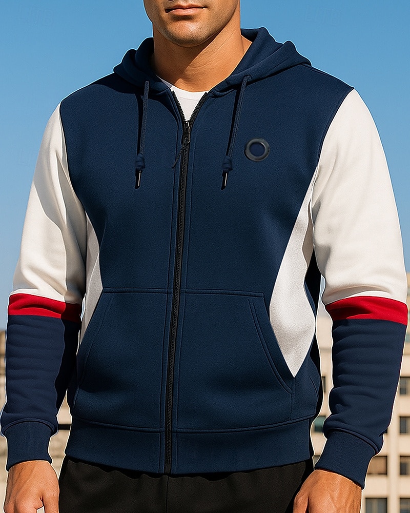 Per uomo Felpa con cappuccio sportiva Giacca cardigan in pile Tasca Manica Lunga Top Athleisure Autunno Antivento Caldo Escursionismo Allenamento Atletico abbigliamento sportivo Abbigliamento sportivo del 2025 a $28.99 –P1