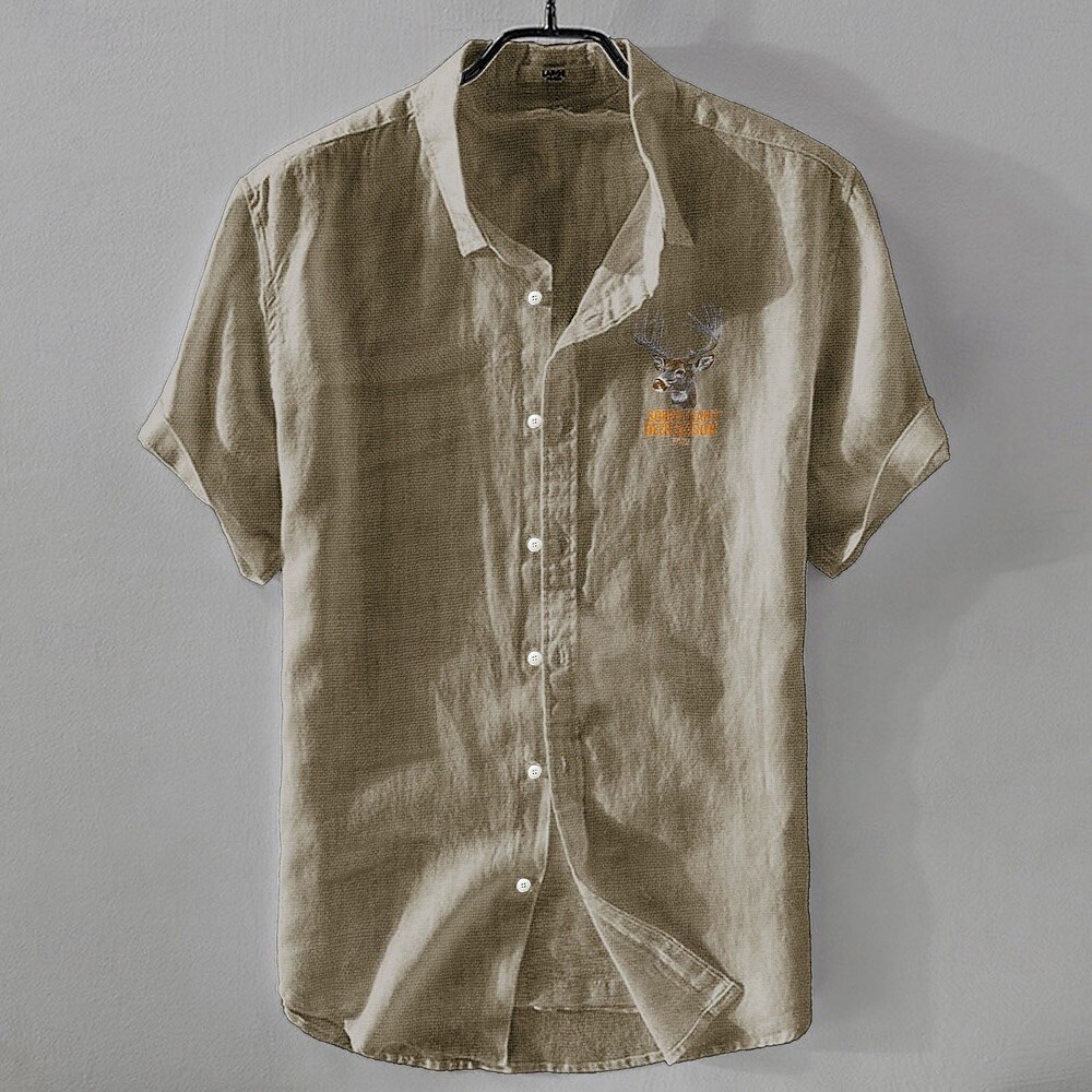 Homens Camisa de linho Camisa casual Camisa de algodão e linho camisa de botão Animal Modelado Férias Roupa Diária Branco Azul Marinho Escuro Azul Céu cáqui Manga Curta Lapela Todas as Estações Roupa de 2025 por $18.99 –P8