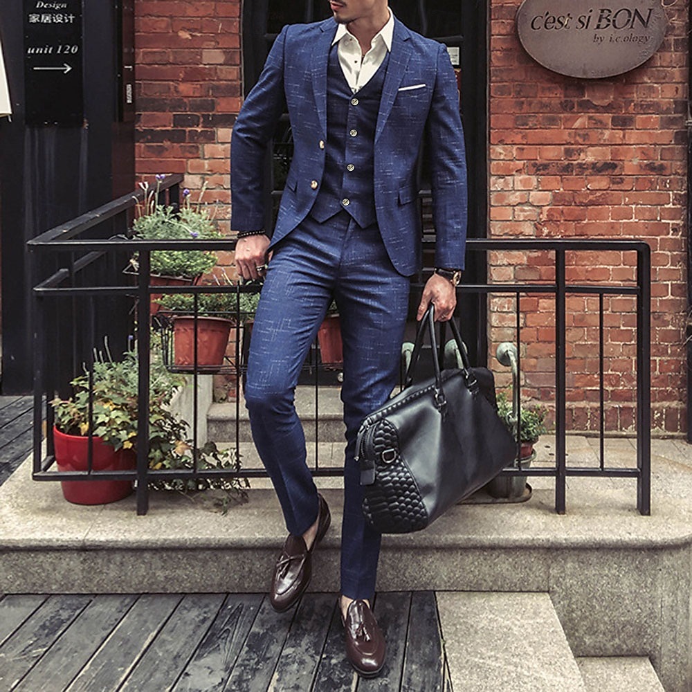 Retro Řvoucí 20s 20. léta 20. století Třídílný oblek Kostýmové kalhoty Velký Gatsby Gentleman Gangster Maškarní kostým Pánské Plesová maškaráda Svatební Svatební host Večírek Dospělé Kabát Kalhoty 2025 - Kč3009 –P3