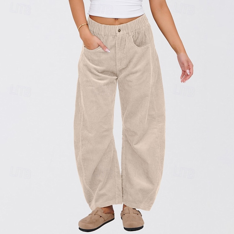 Per donna Gamba larga Pantaloni Eleganti Streetwear Casual Lunghezza intera Naturale Semplice Tasca Elastico in vita Confortevole Streetwear Ferie Weekend Grigio scuro Nero Rosa Verde scuro Autunno del 2025 a $22.99 –P3
