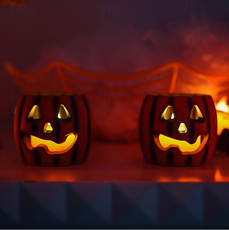 1 kpl halloween-kurpitsan muotoinen led-elektroninen kynttilävalo sisä- ja ulkotiloihin juhla-makuuhuoneen ravintolan juhlava tunnelma koristevalo 2025 - $6.49 –P3