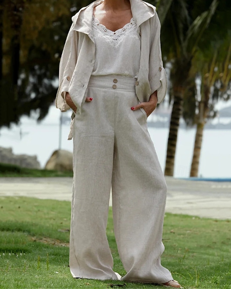 Femmes Mode Streetwear Chemisier Ensembles de Pantalons Haut boléro manche longue À capuche Couleur Unie Vacances Décontracté Quotidien Blanche Rose Claire Marron Printemps Coupe régulière de 2025 ? $30.99 –P6