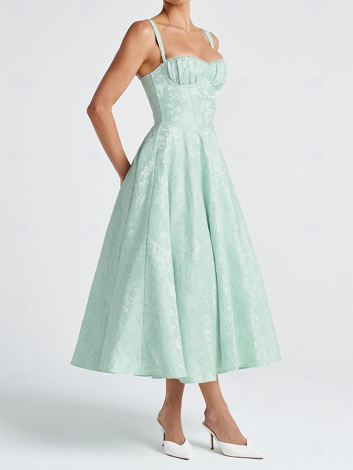 Retró 1950-es Rockabilly Déli Koktélruha Swing ruha Flare ruha Fűző Fit and Flare Virágos Jacquardszövet Női Valentin nap Álarcos mulatság Estély Hazaérkezés Retro témájú buli Felnőttek Ruha Tavaszi 2025 - $53.99 –P6