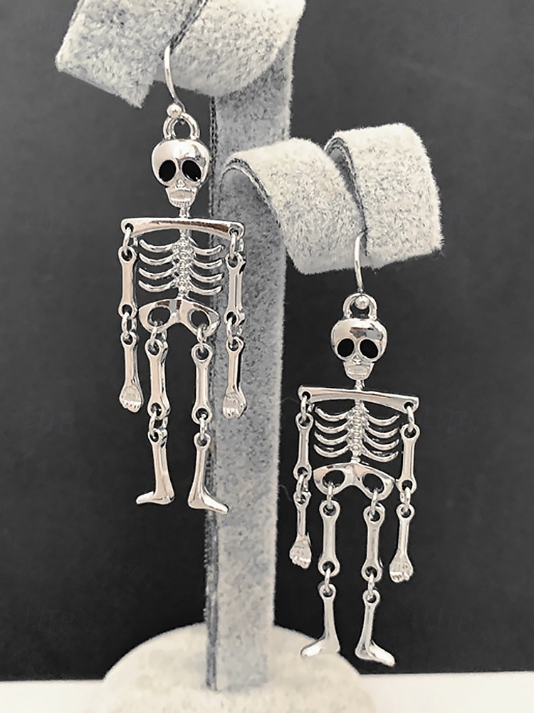 orecchini pendenti da donna a forma di scheletro di Halloween – materiale in lega, design a forma di osso mobile, divertenti gioielli spettrali per feste, cosplay ed eventi in costume del 2025 a $11.99 –P4