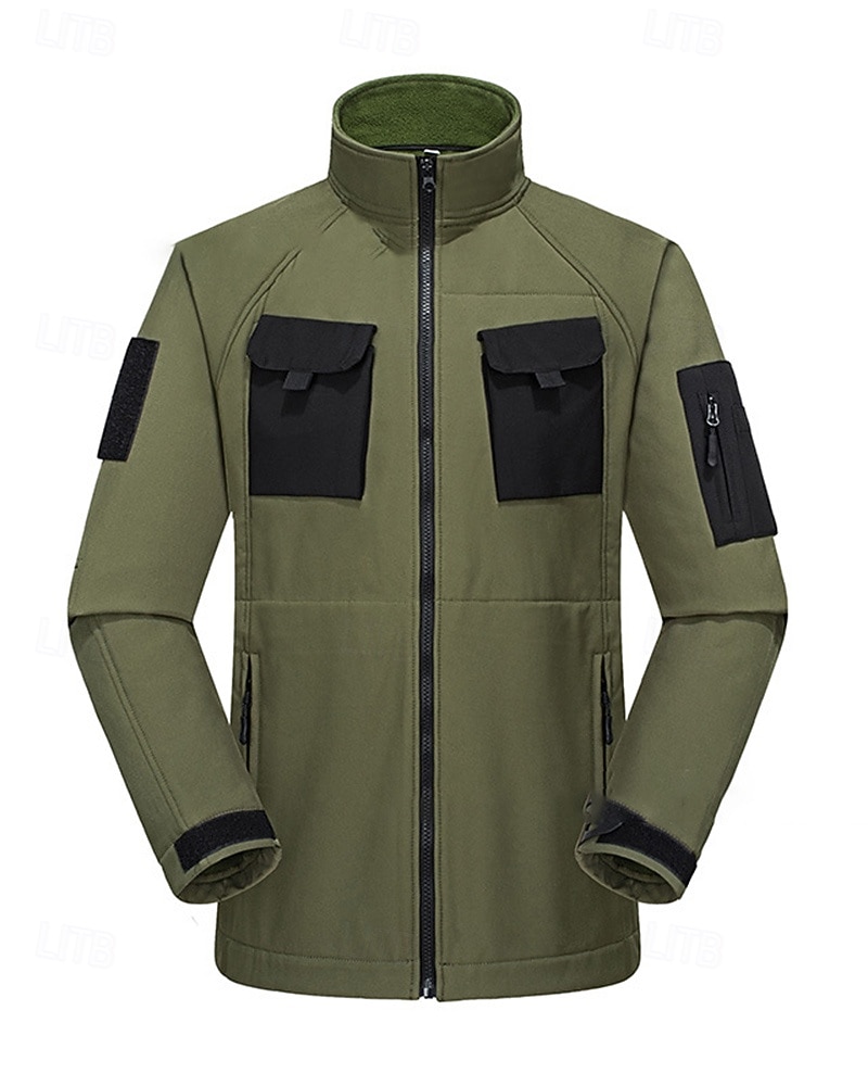Bărbați Αντιανεμικό Jachetă Softshell Iarnă În aer liber Peteci Termic cald Impermeabil Rezistent la Vânt Topuri Negru Verde Kaki Gri 2025 - $29.99 –P5