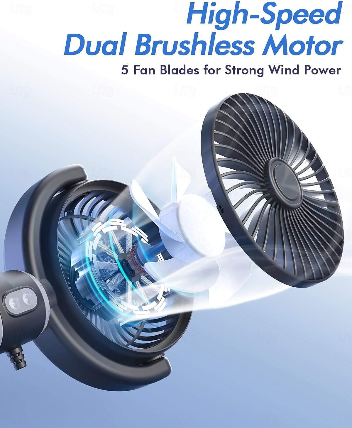 Car Fan USB Powered for Baby, Dual Car Cooling Fans for Backseat 3 Speed Separate Controlled Quiet Brushless Motor 360 Rotatable 5V Rear Seat Air Circulation for Vehicle Van Truck SUV RV(USB Plug) 2025 - $24.99 –P7