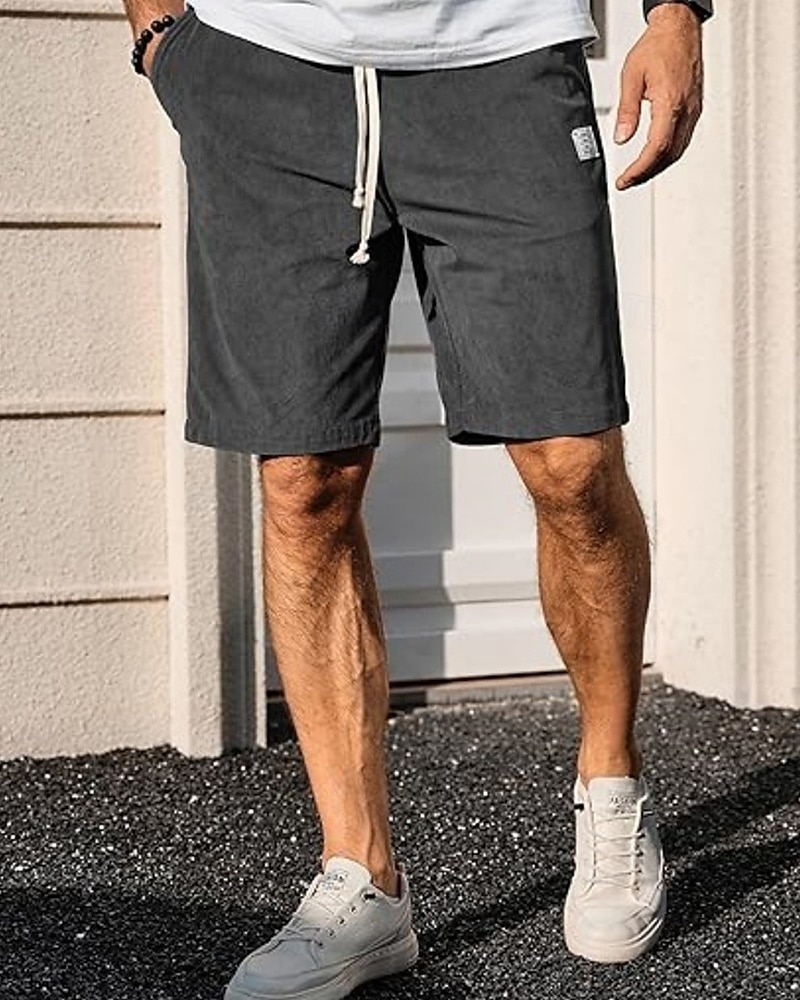 Per uomo Shorts Pantaloncini Estivi Pantaloncini casual Pantaloncini di velluto a coste Tasca Elastico in vita Coulisse Semplice Comodità Traspirante Corto All'aperto Vacanza Canotta sportiva Casual del 2025 a $15.49 –P13