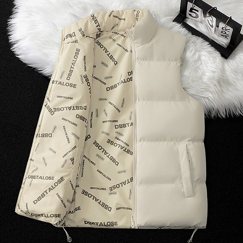 Herren Wanderweste Pufferweste Wendbare Weste Ärmellos Weste Außen Thermowarm Winter Tasche Polyester Schwarz Blau Khaki Jagd Angeln Klettern 2025 - $24.99 –P2