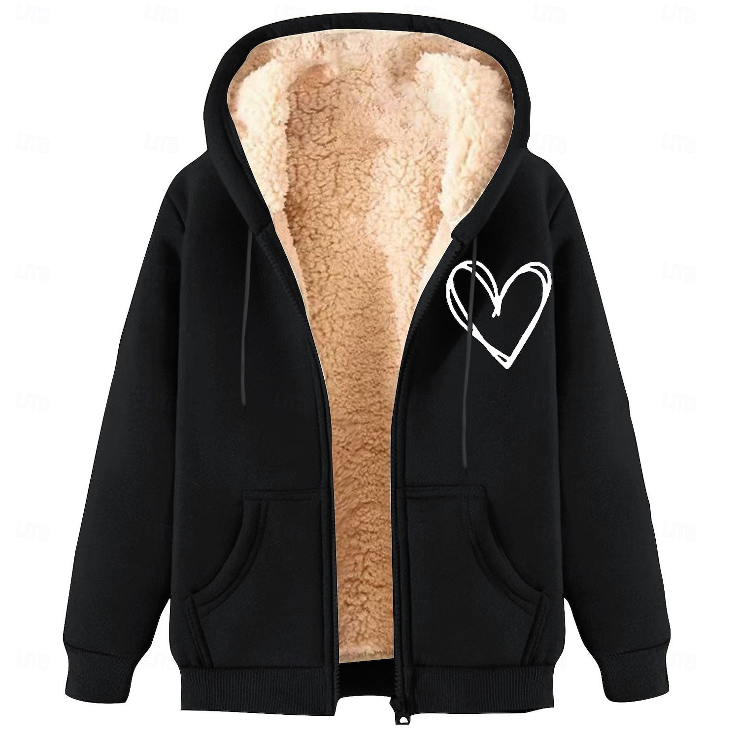 Homens Full Zip Hoodie Moletom com zíper Casaco de lã Moletom de lã Adamascado Preto Vinho Vermelho Azul Com Capuz Coração Tecido Estampas Abstratas Zíper Bolsos Desportos e Ar livre Casual Diário de 2025 por $17.49 –P4