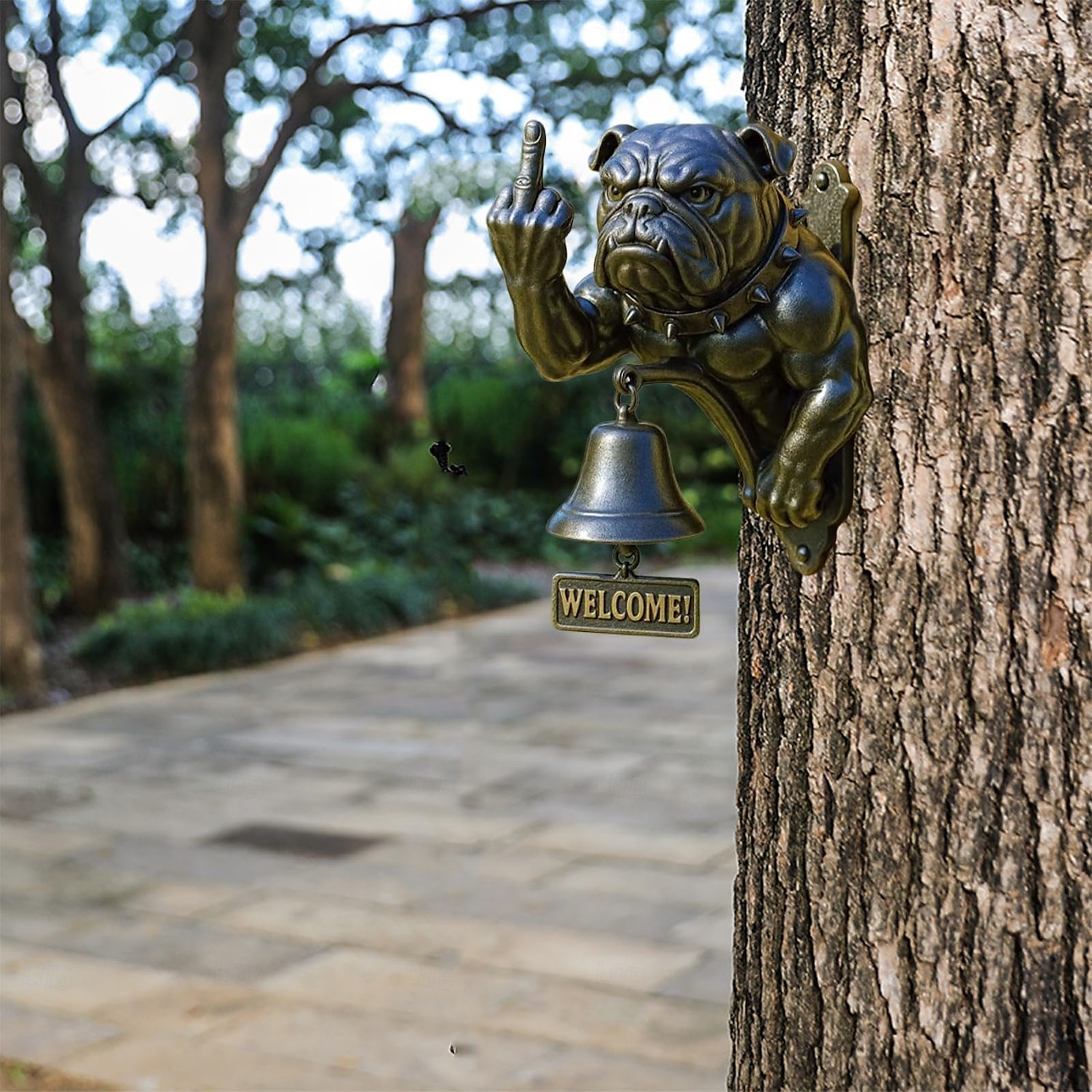 Funny Bulldog Doorbell,Shopkeepers Bell for Door Opening Solid and Sleek Metal Wall Mounted Doorbell Easy Install Loud Chime for Home 2025 - $40.99 –P5