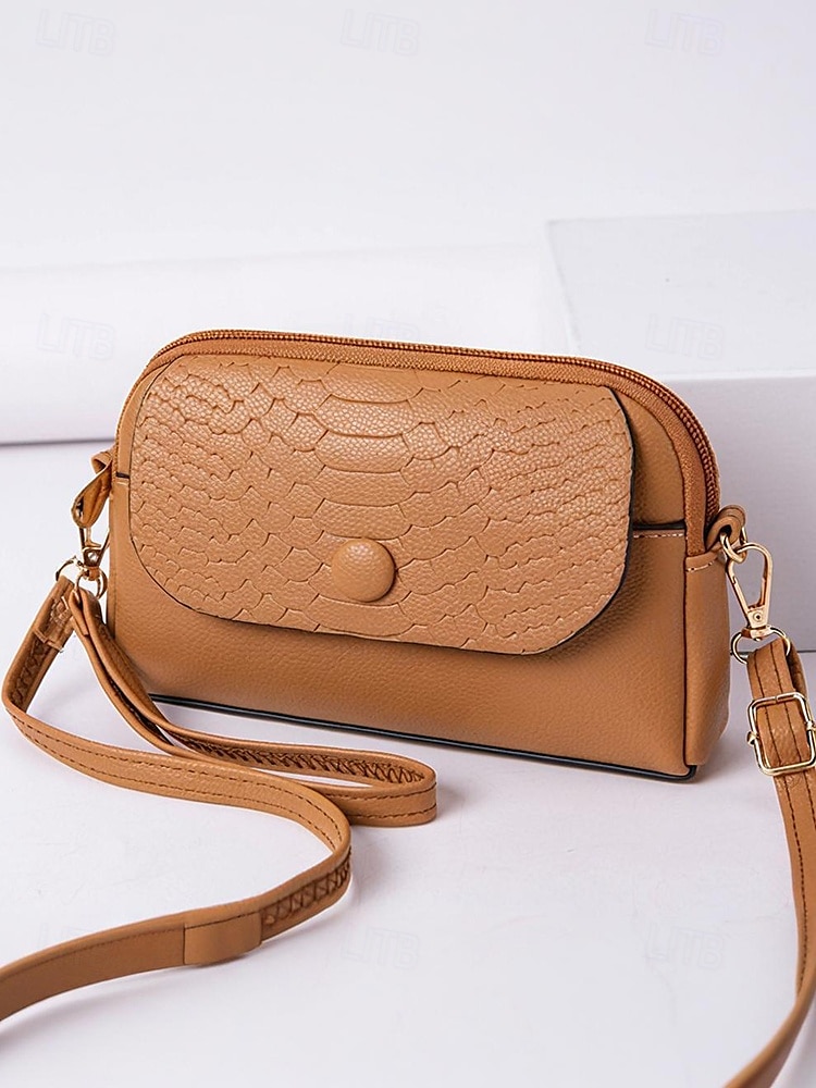borsa a tracolla da polso in similpelle da donna con patta in stampa coccodrillo – elegante piccola borsa a tracolla per l'uso quotidiano, i viaggi e il lavoro del 2025 a $14.99 –P13