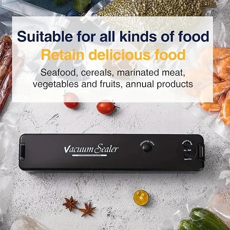 Vakuový balicí stroj Food Saver se 100 ks sáčků, malý automatický domácí vakuový balicí stroj na potraviny, vakuový balicí stroj pro uchování čerstvosti vařených a syrových potravin 2026 - $32.99 –P8