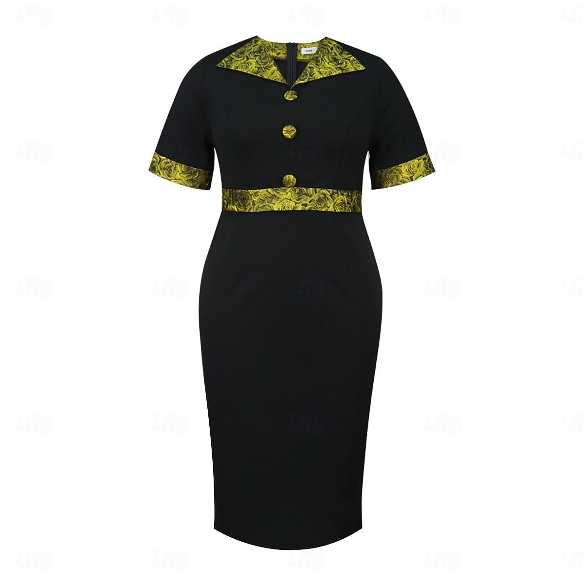 1950s Retro Vintage Midi Pencil Dress Plus Size Solid Color Pencil Dress  Fancy Dress Women's Formal Office / Career Party & Evening Adults' Dress  Spring & Summer 2026 - $42.99