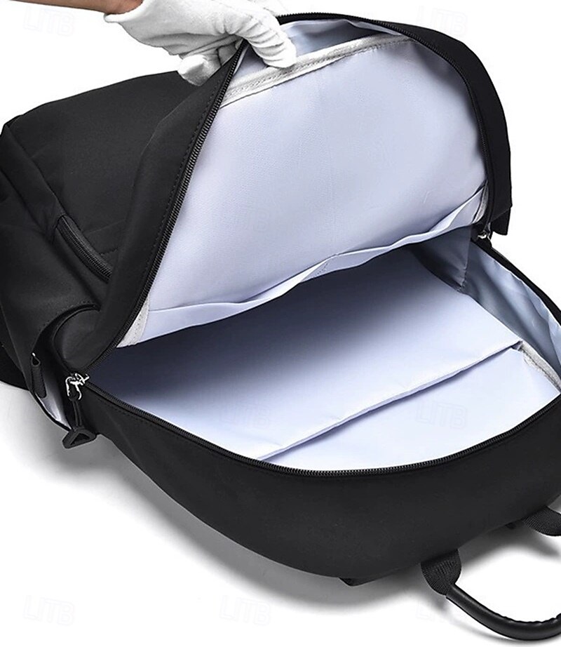 krämfärgad och blå skolryggsäck för kvinnor – minimalistisk och lätt skolväska med flera fickor för dagligt bruk och resor 2025 - $34.99 –P4