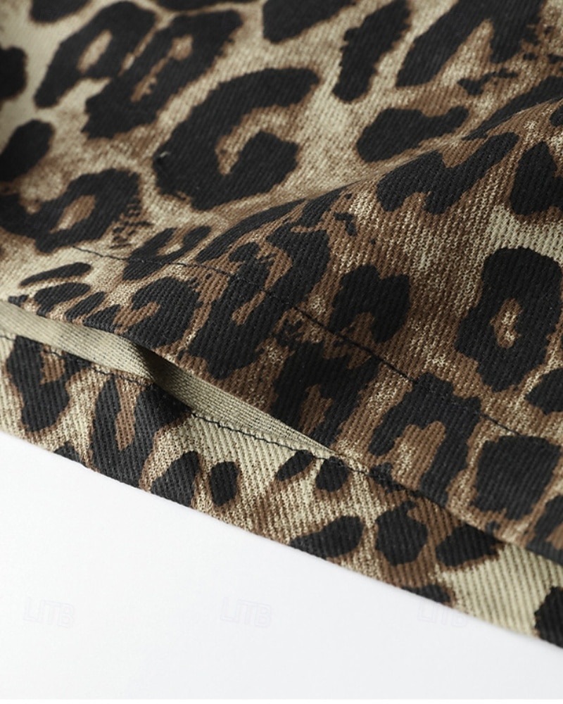 Dámské Kraťasy Kalhoty Šik ven Na běžné nošení Krátký Přírodní Leopard Kapsy Elastický pas Pohodlný Pohodlné Dovolená Jdeme ven Hnědá Léto Běžný 2025 - $23.99 –P11