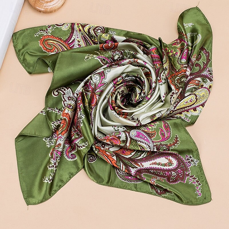 Foulard Carré Femmes Rue Quotidien Date Vin Bleu Écharpe Imprimé Fleur de 2025 ? $15.49 –P5