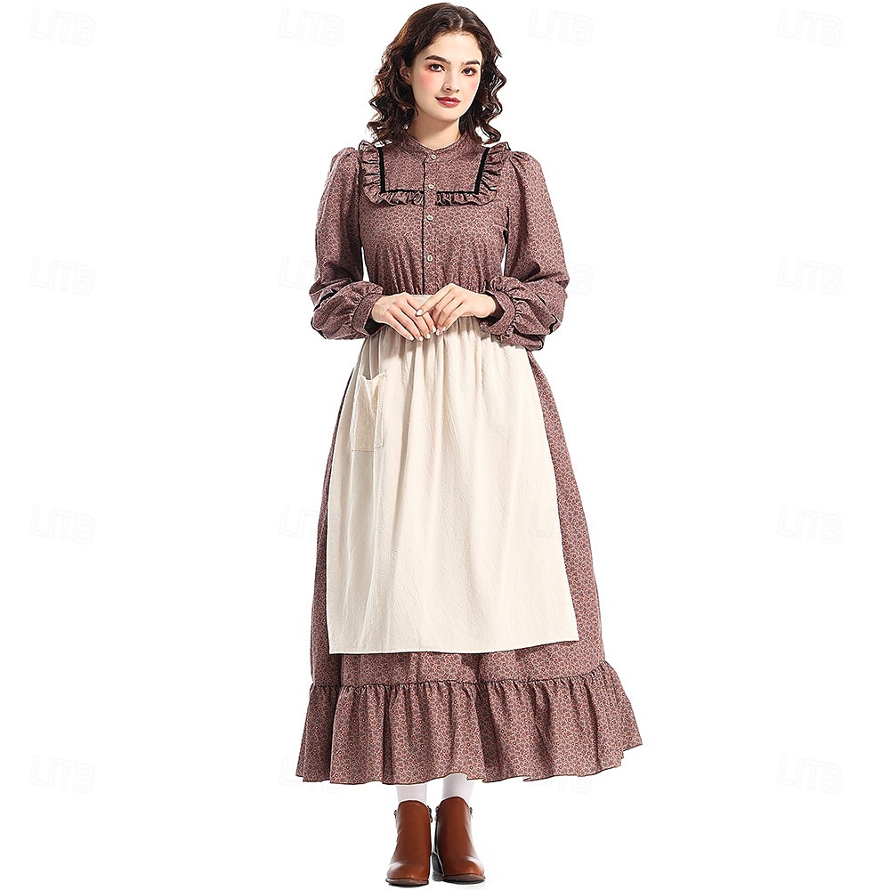 19e eeuw jaren 1800 Wilde Westen Cosplay kostuum Prairiejurk Pionier Dames Halloween Carnaval Wereldboekendag Schoolfeest aankleden Historische heropvoering Volwassenen Kleding Schort 2025 - $51.99 –P3