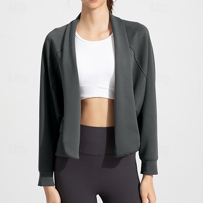 Women's Workout Cardigan Yoga Shawl Breathable Tencel Long Sleeve Sports Solid Color Top For Pilates Running Yoga Activewear 2026 - $46.99 –P11