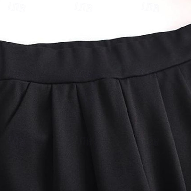 Dámské Oblekové Kalhoty Harémové kalhoty Módní Šik ven Plná délka Vysoký pas Bez vzoru Kapsy Elastický pas Prodyšnost Pohodlné Lehce elastické ulice Denní nošení Jdeme ven Černá Jaro Podzim Běžný 2025 - $14.99 –P5