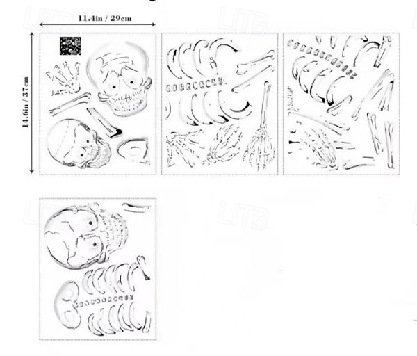 4 Sheets Halloween Skeleton and Ghost Window Decals Wall Sticker, Spooky Skull Pumpkin Spider Door and Wall Clings for Halloween Party Home Window Decorations 2026 - $15.99 –P5