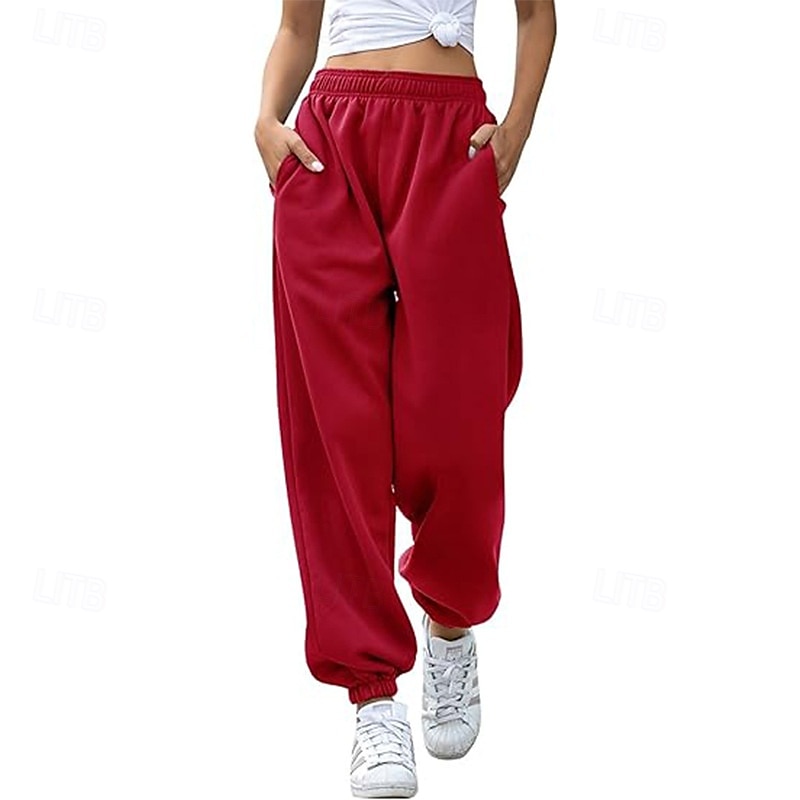 Per donna Pantaloni Cargo Pantaloni Eleganti Streetwear Casual Lunghezza intera Naturale Semplice Tasca Design con Coulisse Elastica Comodo All'aperto Streetwear Ferie Grigio scuro Aalbicocca Marrone del 2025 a $26.99 –P15