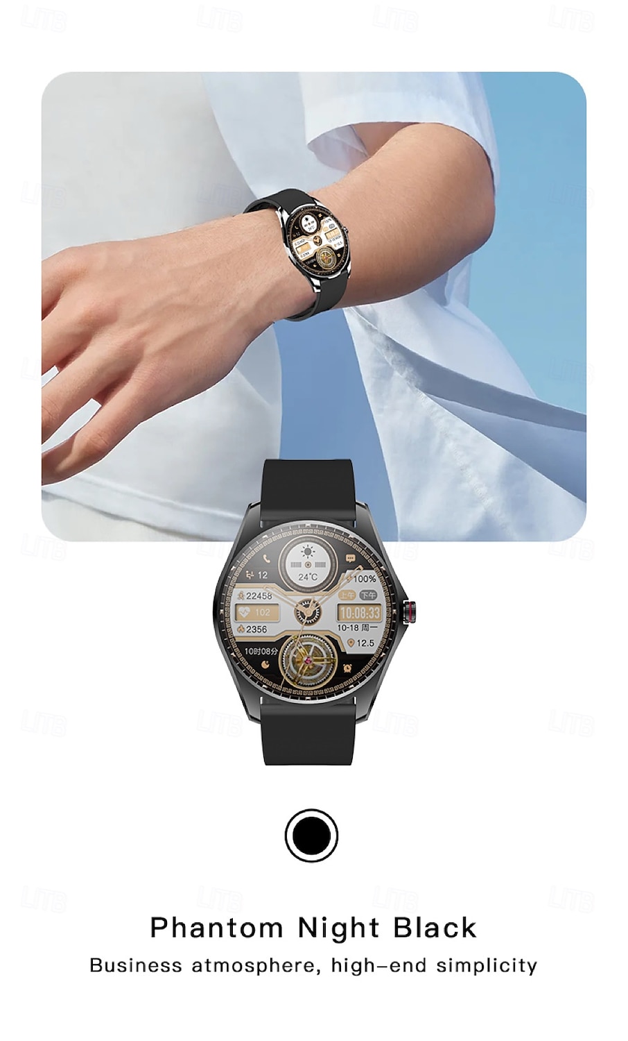 V36 Smartklokke 1.5 tommers Smart armbånd Smartwatch blåtann Skritteller Samtalepåminnelse Aktivitetsmonitor Kompatibel med Android iOS Dame Lang ventetid Vanntett Mediakontroll IP65 22mm Urkasse 2025 - $43.99 –P6