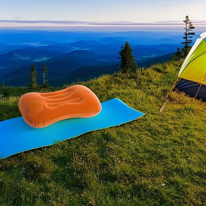 cojín de playa inflable &Almohada de camping: almohada de viaje portátil con tejido polar coral, diseño sin relleno para playa, oficina y hogar - azul verdoso &Limpieza de puntos negros, solo asientos 2025 - $10.99 –P10