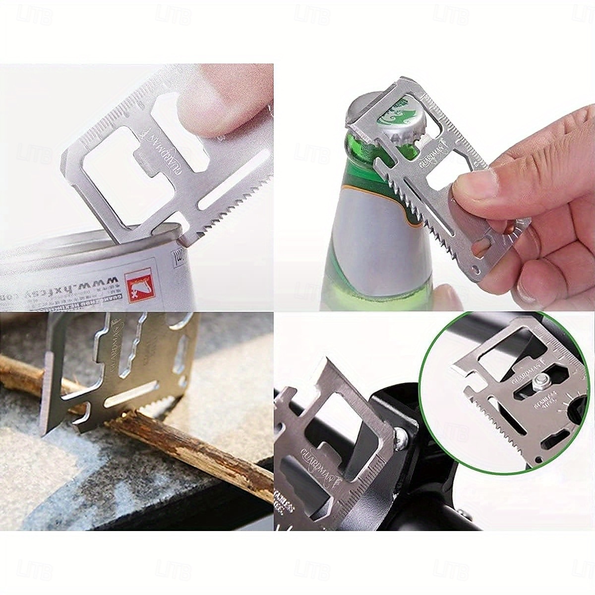 Pacote com 1 peça 11 em 1 cartão de crédito multiferramenta - carteira multiferramenta ferramenta tática de sobrevivência com faca, abridor de garrafas e muito mais - presente de pai para homens de 2025 por $4.99 –P8