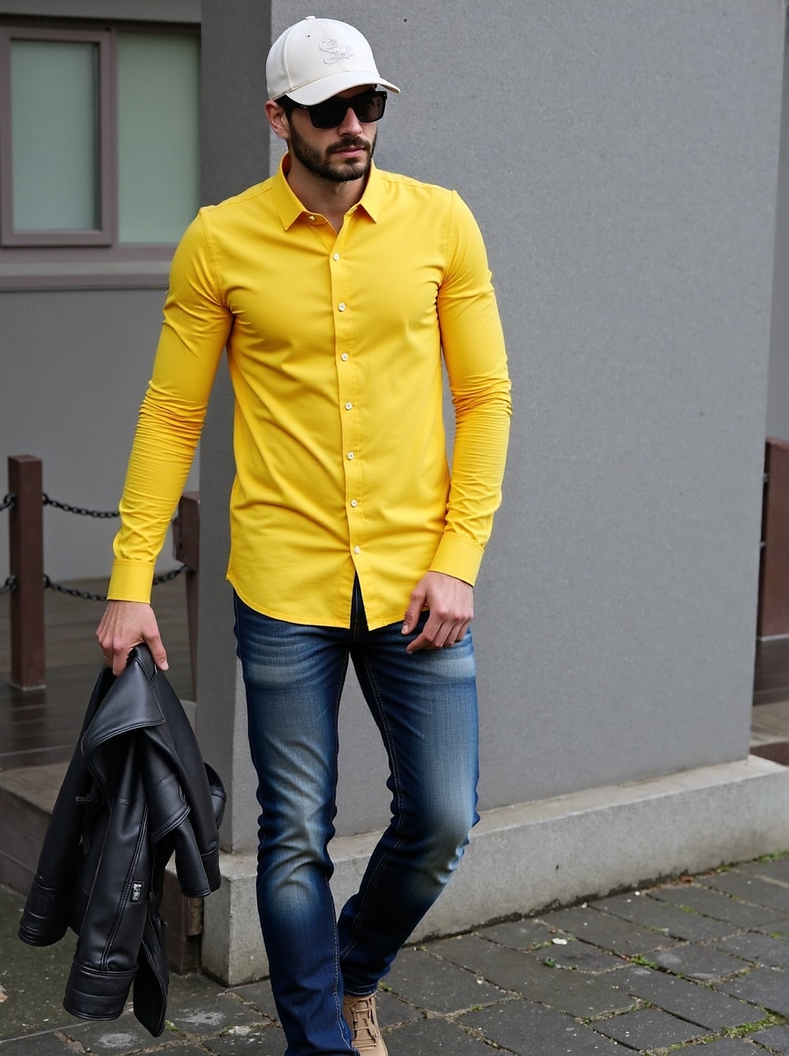 Herren Hemd Kleidhemd Knopfhemd Smokinghemden Einfarbig Hochzeitsfeier Alltagskleidung Hellgelb Orange Grün Rosa Langarm Revers Ganzjahres Bekleidung 2026 - $25.99 –P3