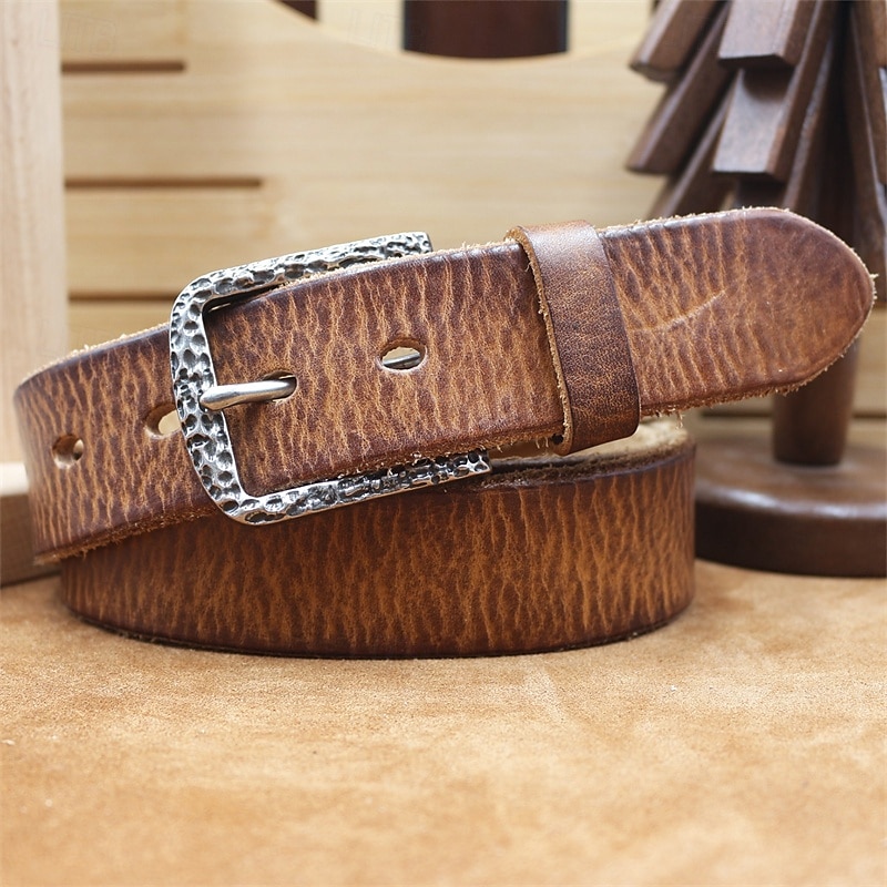 Men's Belt Waist Belt Black Kakhi Dermis Alloy Durable Adjustable Plain Outdoor Daily 2025 - $24.99 –P4