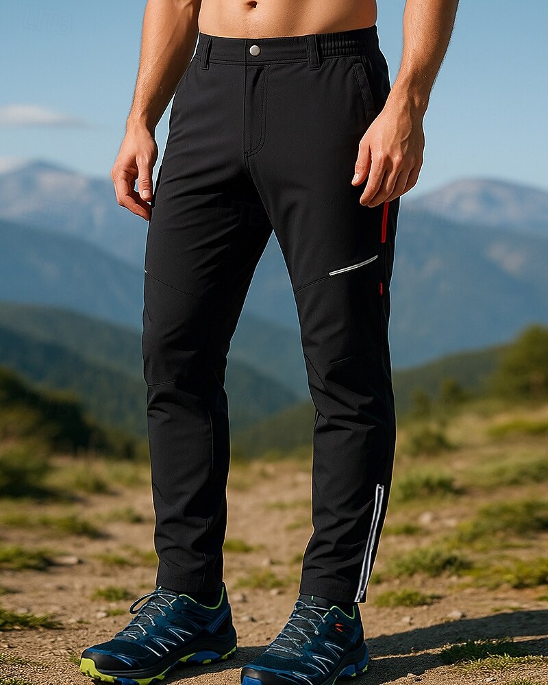 Муж. Штаны для туризма и прогулок Штаны с лямками для пешеходного туризма Штаны софтшелл На открытом воздухе Стандартный Водонепроницаемость С защитой от ветра Нижняя часть Эластичная талия Черный 2025 - $34.99 –P3