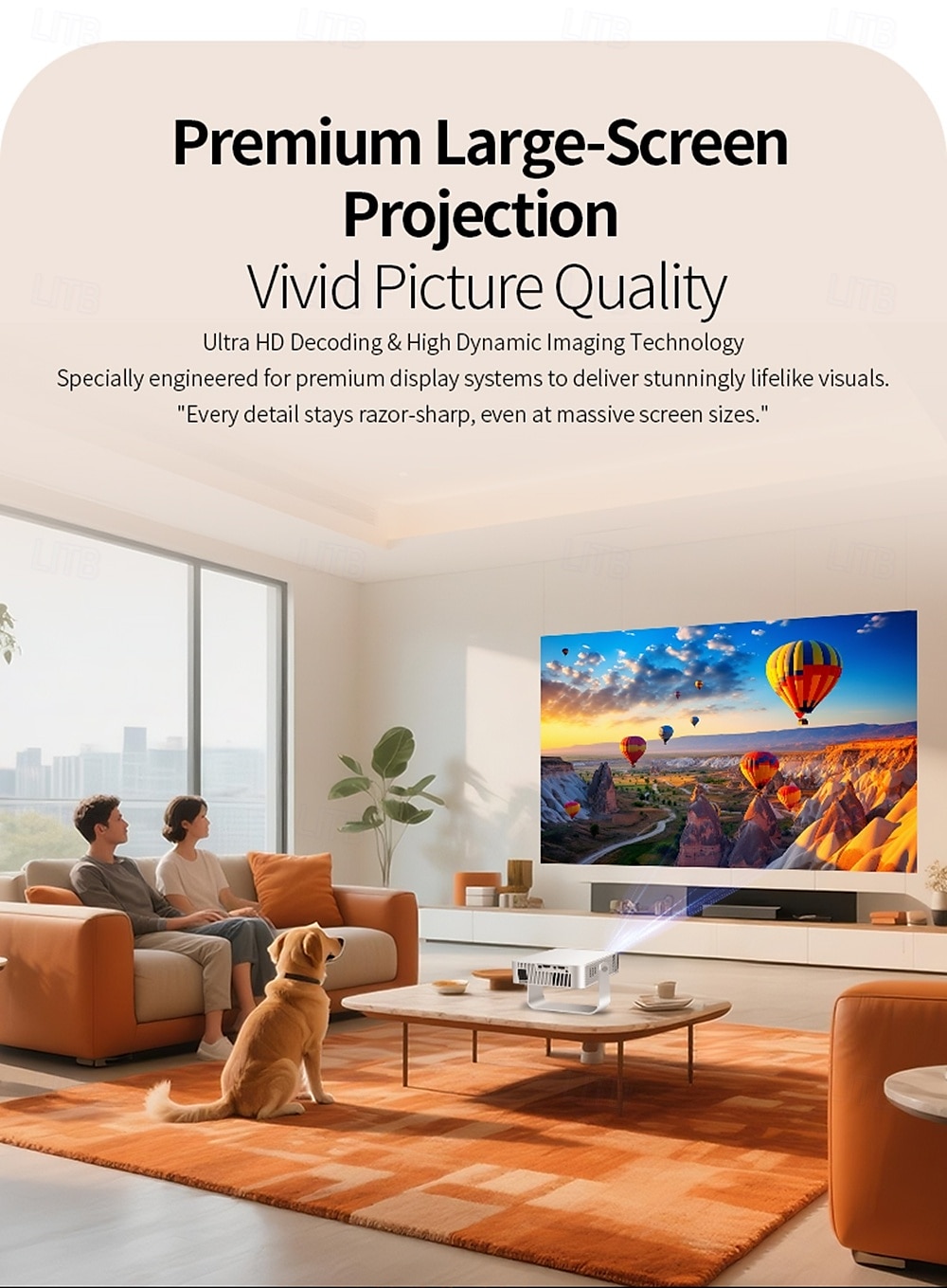 Ultra HD 4k Projector With Native 1080P 150 Lumens Home Theater Smart Android TV Daylight Beam Projectors 5G WIFI New Projecto 2025 - $63.99 –P6