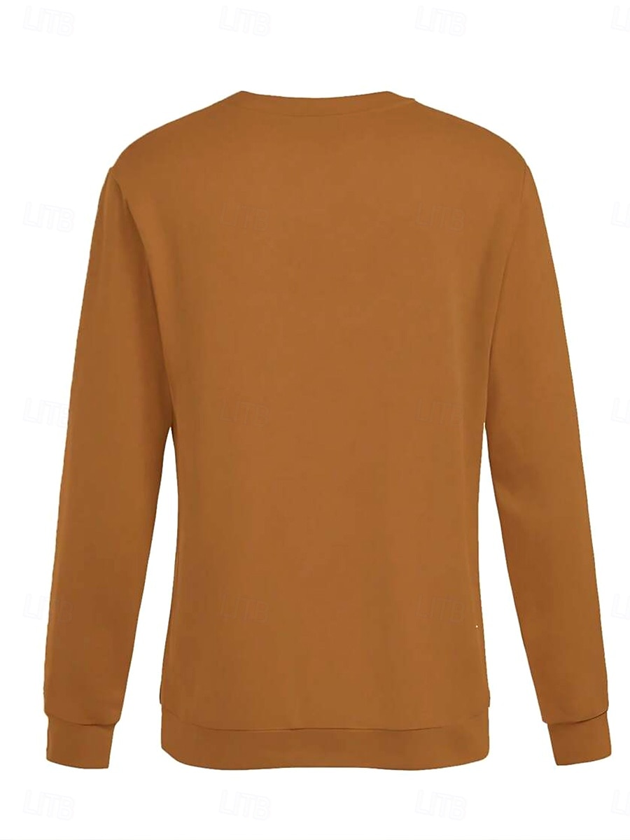 Felpa con cappuccio da donna di Halloween Grafica Zucca Leopardo Moda Casual Maniche Lunghe Collo Girocollo Top Regolari Stampa Quotidiana Marrone Primavera Autunno Inverno del 2025 a $25.99 –P2