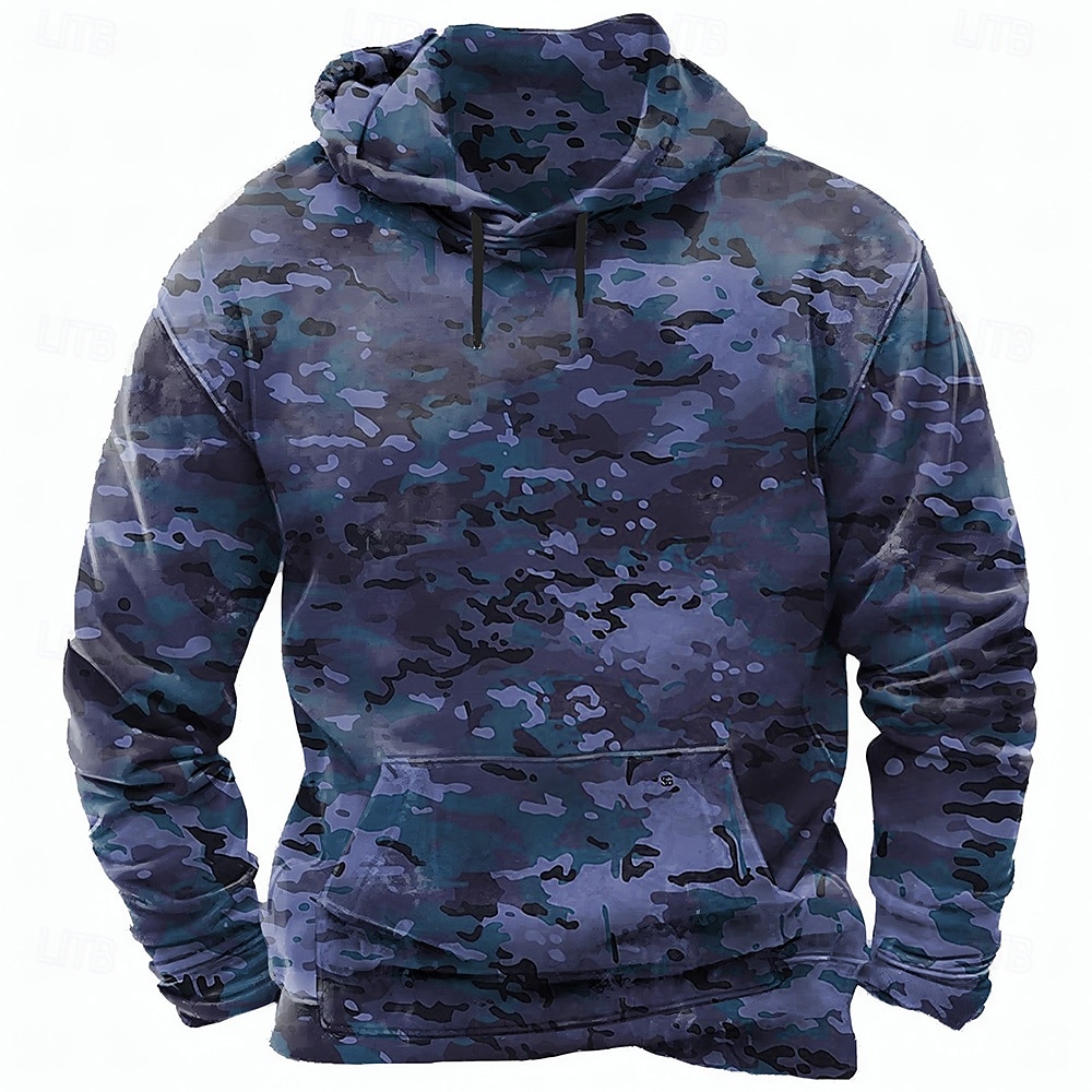 Per uomo Mimetico Felpe con cappuccio Felpa Moda Vintage Retrò Manica Lunga Girocollo Con Cappuccio Sport all'Aperto Caccia Blu Rosso Verde Verde militare Coulisse Autunno Inverno progettista S M L del 2026 a $28.99 –P4