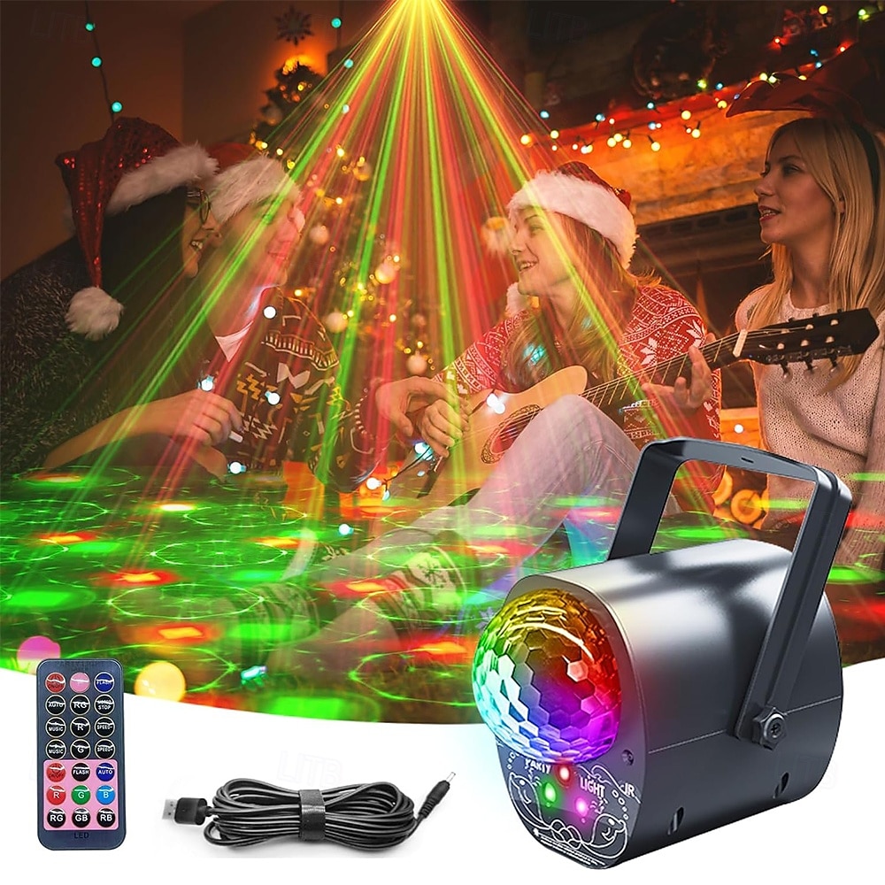 Diszkógömb fény dinamikus LED színpaddal&amp;stroboszkópos fények - hangvezérelt party világítás DJ klubba, bárba, esküvőre, születésnapra, halloweenre, karácsonyra, DJ színpadi világítás 2026 - $52.99 –P2