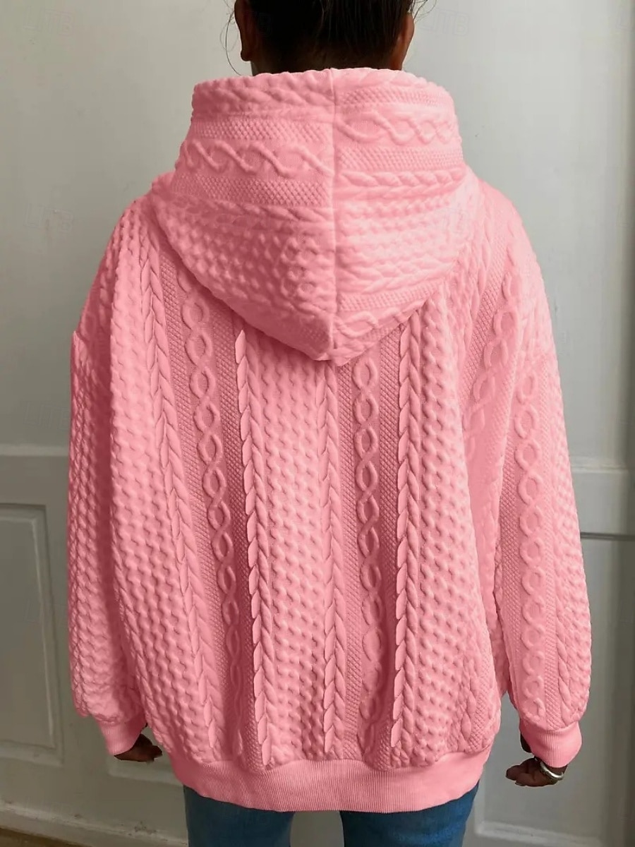 Femmes Sweat à capuche Uni Occasionnel manche longue À capuche Hauts Réguliers Rue Tenue Quotidienne Noir Blanche Rose Claire Rouge Bleu Automne Hiver de 2025 ? $27.99 –P3